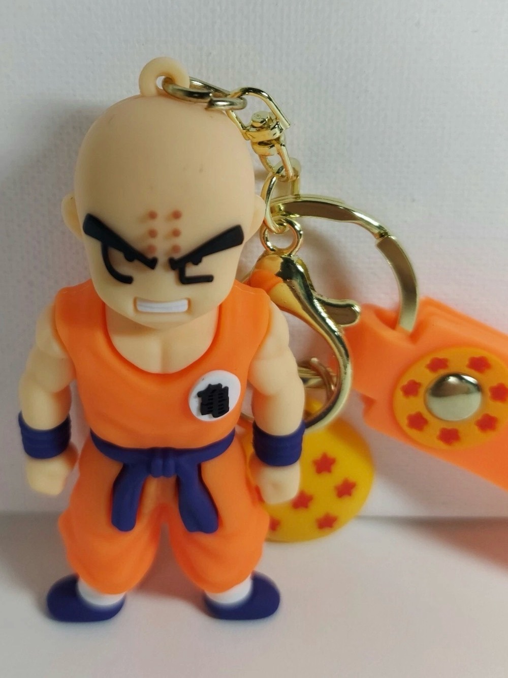 Dragon Ball Z Krillin Figure Keychain Silicone Strap Anime Key Ring Toy Gift - Picture 4 of 6
